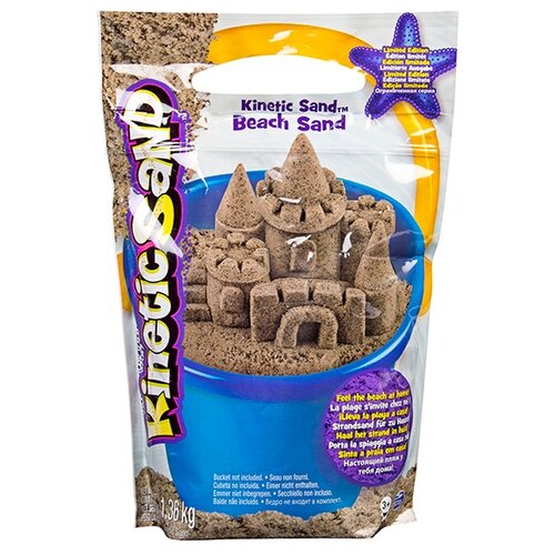 фото Кинетический песок Kinetic Sand Морской песок, коричневый, 1.36 кг, пакет