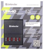 Сетевая зарядка Defender UPA-40 черный