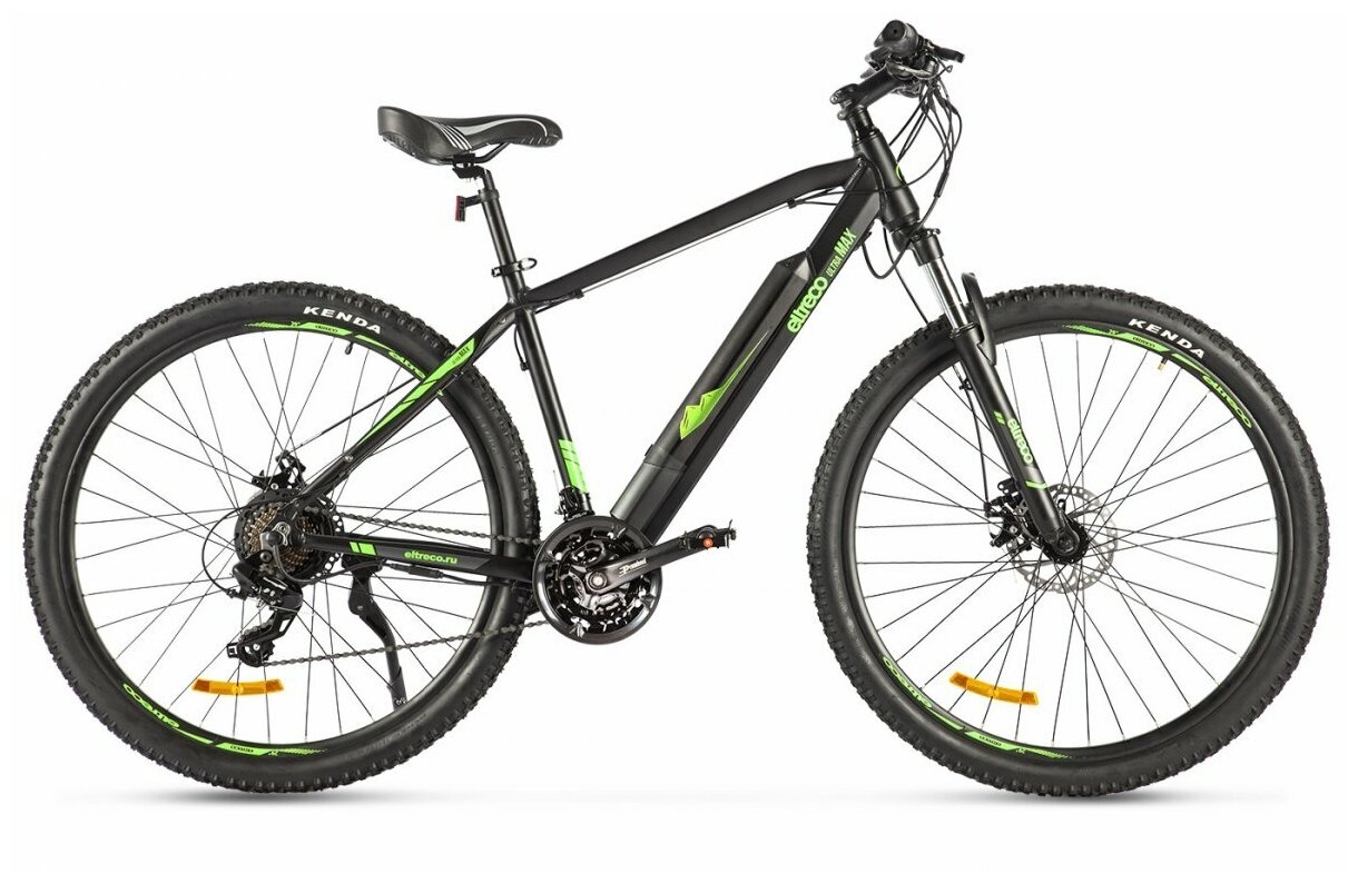Электровелосипед Ultra MAX, черно-зеленый, 29 дюймов, до 50 км на одном пробеге