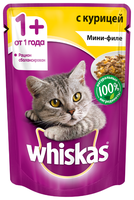 Корм для кошек Whiskas (0.085 кг) 1 шт. Мини-филе с курицей для взрослых кошек 0.085 кг 1