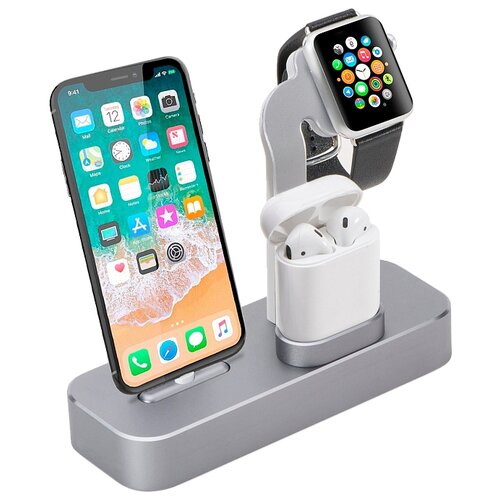 Док-станция COTEetCI Base 19, космический серый зарядная станция 3 в 1 charging stand neo iphone apple watch airpods 20 вт белая