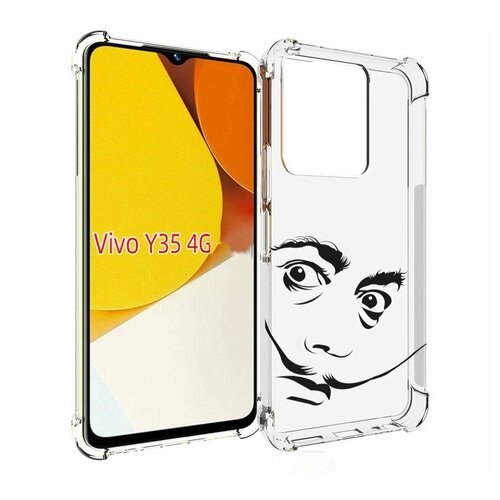 Чехол MyPads мужчина с длинными усами для Vivo Y35 4G 2022 / Vivo Y22 задняя-панель-накладка-бампер
