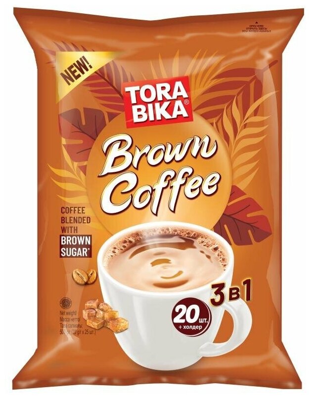 Напиток кофейный Torabika 3 в 1 Brown Coffee, 20x25 г