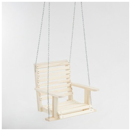 фото Добропаровъ кресло большое подвесное на цепи, деревянное, сиденье 50×65см