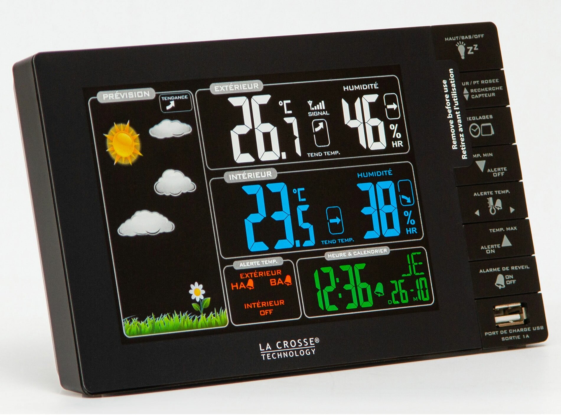 La Crosse (Ля Крос) Метеостанция La Crosse WS6827 с цветным экраном и USB-портом - фотография № 5