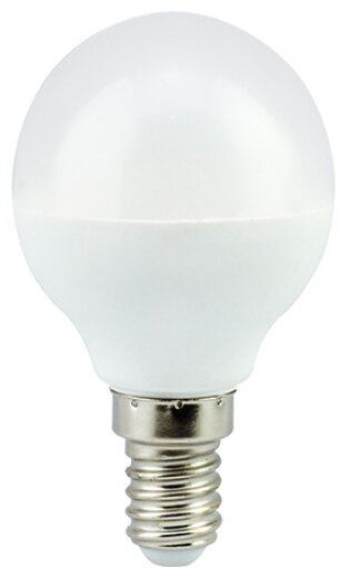 1 штука. Светодиодная лампа Ecola globe LED 7,0W G45 220V E14 4000K шар (композит) 77x45