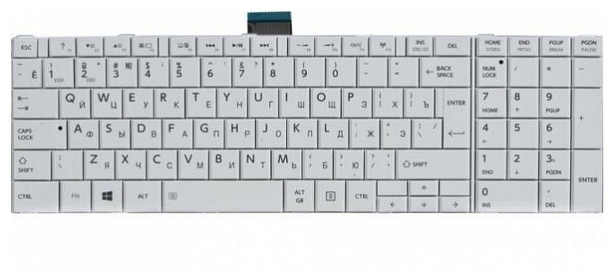 Клавиатура для ноутбука Toshiba C850 L850 L870 белая p/n: NSK-TV0SV NSK-TV0SU NSK-TT0SV