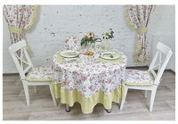 Скатерть Fresca Design English rose с рюшей (skr04.1) 185 см зеленый