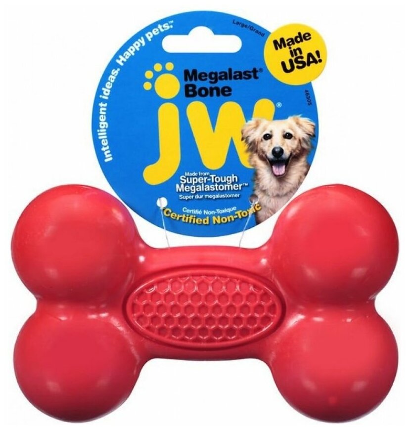 J.W Megalast Bone Dog Игрушка для собак Косточка суперупругая M 12 см - фотография № 5