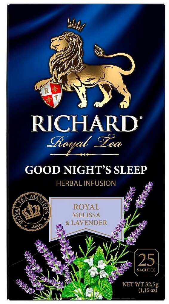 Упаковка 12 штук Чай Richard Royal Melissa&Lavender (1,3г х 25)(300 пакетиков с ярл. в конверте)