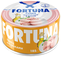 Fortuna Тунец кусочками в масле, 185 г