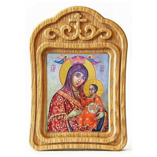 Вифлеемская икона Божией Матери, в резной деревянной рамке икона божией матери благодатное небо в резной деревянной рамке