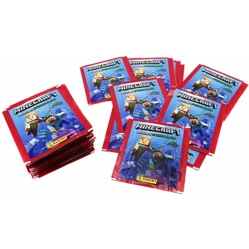 50 пакетиков наклеек Panini MINECRAFT (250 наклеек) 50 пакетиков panini paw patrol 5 250 наклеек