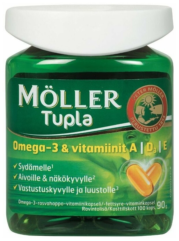 Рыбий жир Омега-3 Moller Tupla Omega-3 из Норвегии в капсулах (100шт)