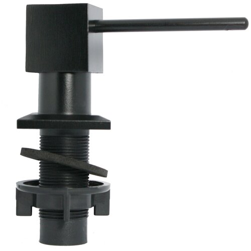 Дозатор, диспенсер, 500 мл, механический для жидкого мыла (моющего средства, 40 мм), встраиваемый (врезной), черный (квадрат)