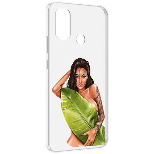 Чехол MyPads девушка-модель-с-большим-листом женский для UleFone Note 10P / Note 10 задняя-панель-накладка-бампер