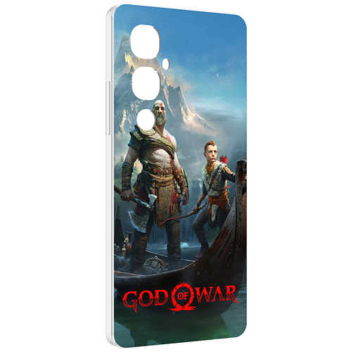 Чехол MyPads God Of War Кратос Атрей для Tecno Pova 4 Pro задняя-панель-накладка-бампер чехол mypads god of war кратос для tecno pova 3 задняя панель накладка бампер