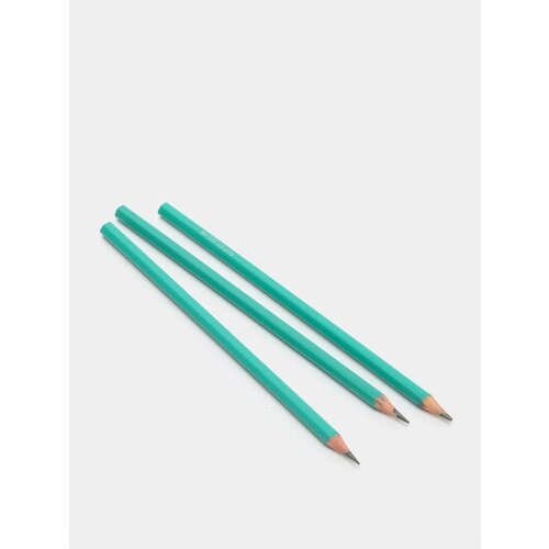 Карандаш чернограф. 3 шт, пластик, зеленый корпус