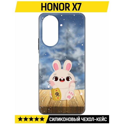 Чехол-накладка Krutoff Soft Case Год кролика для Honor X7 черный чехол накладка krutoff soft case год кролика для oneplus 12 черный