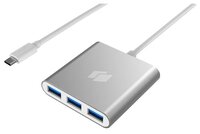 USB-концентратор HIPER HIPER HUB C4 - USB Type-C (C4), разъемов: 5, серебристый