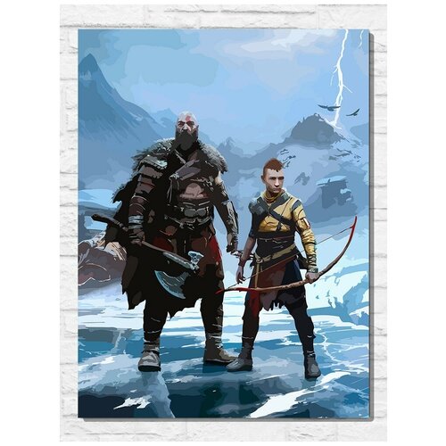 Картина по номерам на холсте игра god of war ragnarok - 11519 В 30x40 картина по номерам на холсте игра god of war ragnarok 11519 в 60x40