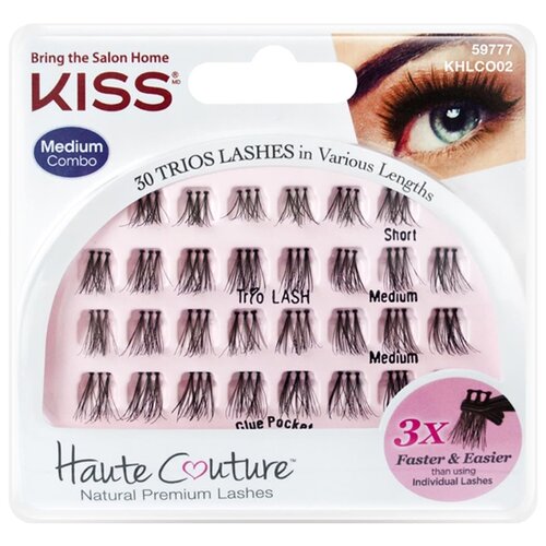 фото Kiss накладные пучки Haute Couture Trio Lashes средние/короткие черный