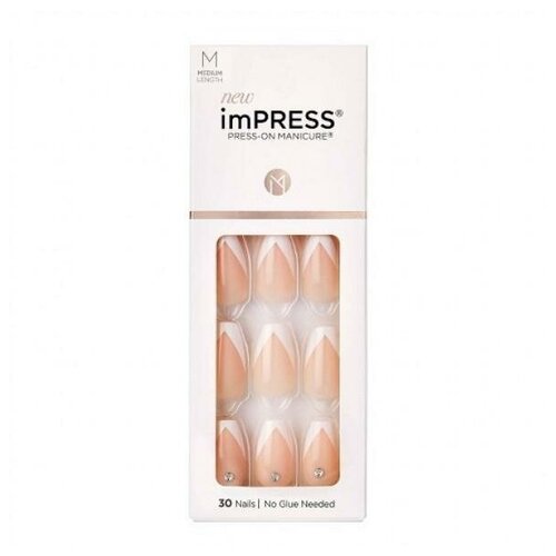 Kiss Твердый лак Импресс Маникюр Акцент Француженка, длина средняя Impress Manicure Color KIMM04C твердый лак kiss impress manicure color kimc007c нежно лиловый длина короткая