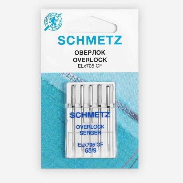 Игла/иглы Schmetz Overlock ELx750 CF 65/9 серебристый - фотография № 3