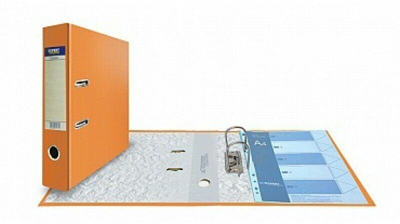 Папка-регистратор "Classic" Expert Complete pvc, 75 мм, А4, арочный механизм оранжевая с карманом