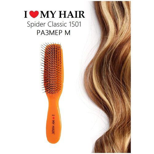 щетка парикмахерская ilmh spider classic 1501 лаванда глянцевая m i love my hair Щетка парикмахерская ILMH Spider Classic 1501 оранжевая-глянцевая M / I LOVE MY HAIR