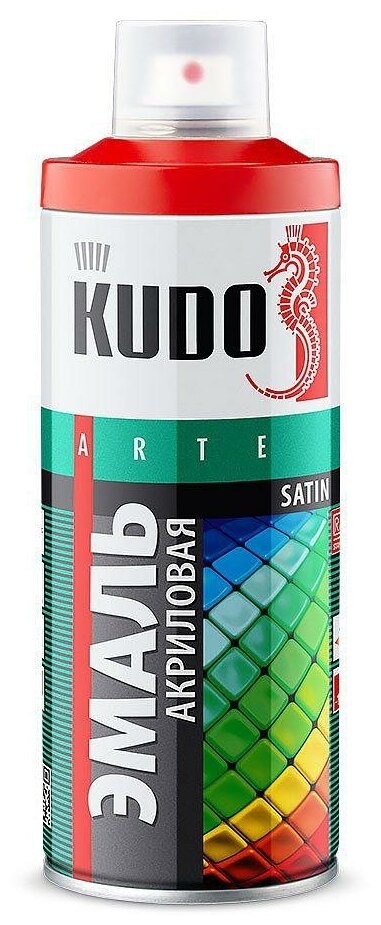 KUDO KU0A3002 Эмаль универсальная акриловая satin RAL 3002 карминно-красная KUDO