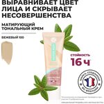 Yves Rocher Матирующий Тональный Крем, Уменьшающий Видимость Пор – Бежевый 100 - изображение