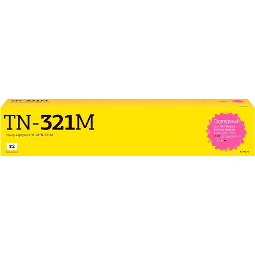 Лазерный картридж T2 TC-MTN-321M для Konica-Minolta BizHub C224/C284/C364 (25000 стр.) пурпурный, с чипом картридж sakura kmtn 321m a33k350 для konica minolta пурпурный 25000 к