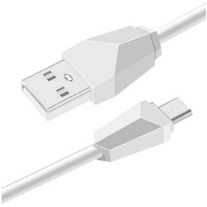 Exployd Кабель Exployd EX-K-1296, microUSB - USB, 2.4 А, 1 м, силиконовая оплетка, белый