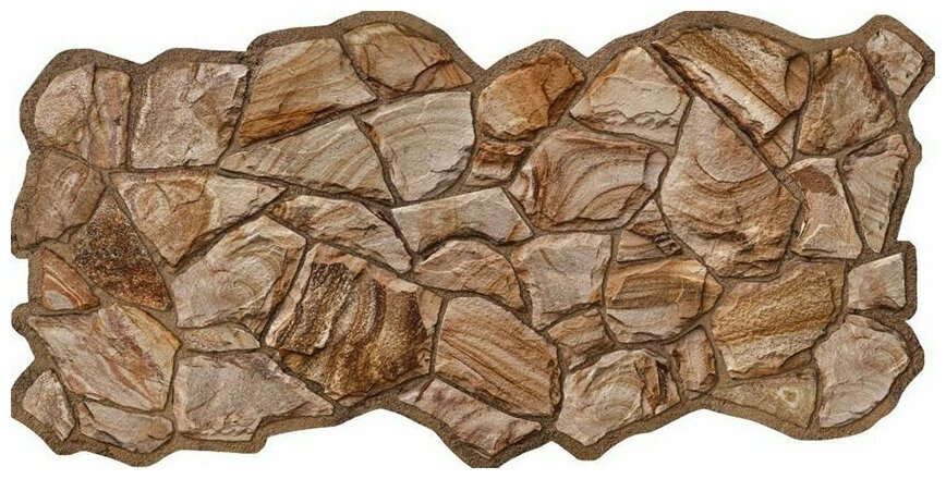 Панель ПВХ "Камни Песчаник коричневый" 980х480 в количестве 10 штук (4,7м2) - фотография № 1