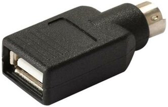 Адаптер переходник GSMIN BR-83-M PS/2 (M) на USB (F) конвертер для мыши компьютера ПК (Черный)
