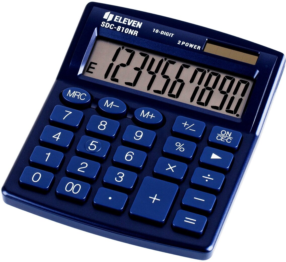 Калькулятор настольный Eleven SDC-810NR-NV 10 разрядов двойное питание 127*105*21мм темно-синий