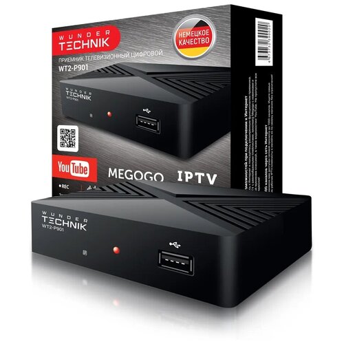 Ресивер DVB-Т2/DVB-C Wunder Technik WT2-P901 приёмник цифрового ТВ, HDMI, 2 USB, DolbyDigital
