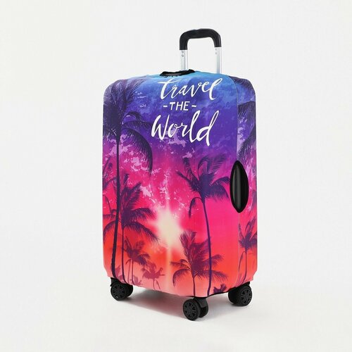Чехол для чемодана Сима-ленд, размер 24, фиолетовый, мультиколор легинсы юниор текстиль размер 38 зеленый фиолетовый