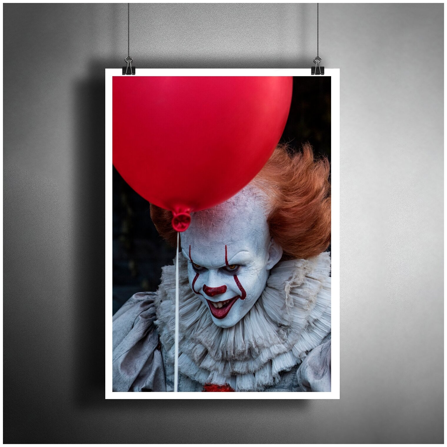 Постер плакат для интерьера "Фильм: Оно. Клоун Пеннивайз. IT, Pennywise"/ Декор дома, офиса, комнаты A3 (297 x 420 мм)