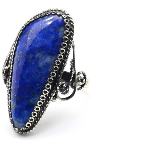 Кольцо Радуга Камня, лазурит, размер 18, бирюзовый, синий кольцо радуга камня лазурит размер 18 черный синий