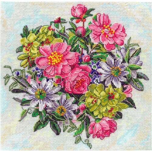 Набор для вышивания нитками Цветочная мозаика