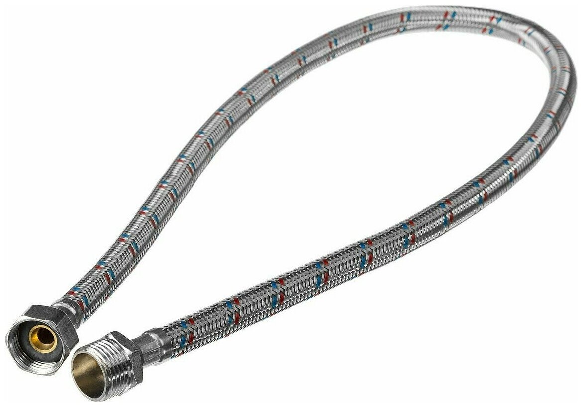 Гибкая подводка для воды в оплетке 1/2"вн/нар-200см"TIM" - фотография № 1