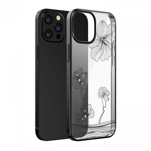 Чехол-накладка Devia Crystal Flora Series Case для iPhone 13 Pro Max, черный чехол противоударный devia shark series shockproof case для iphone 13 pro max цвет crystal clear