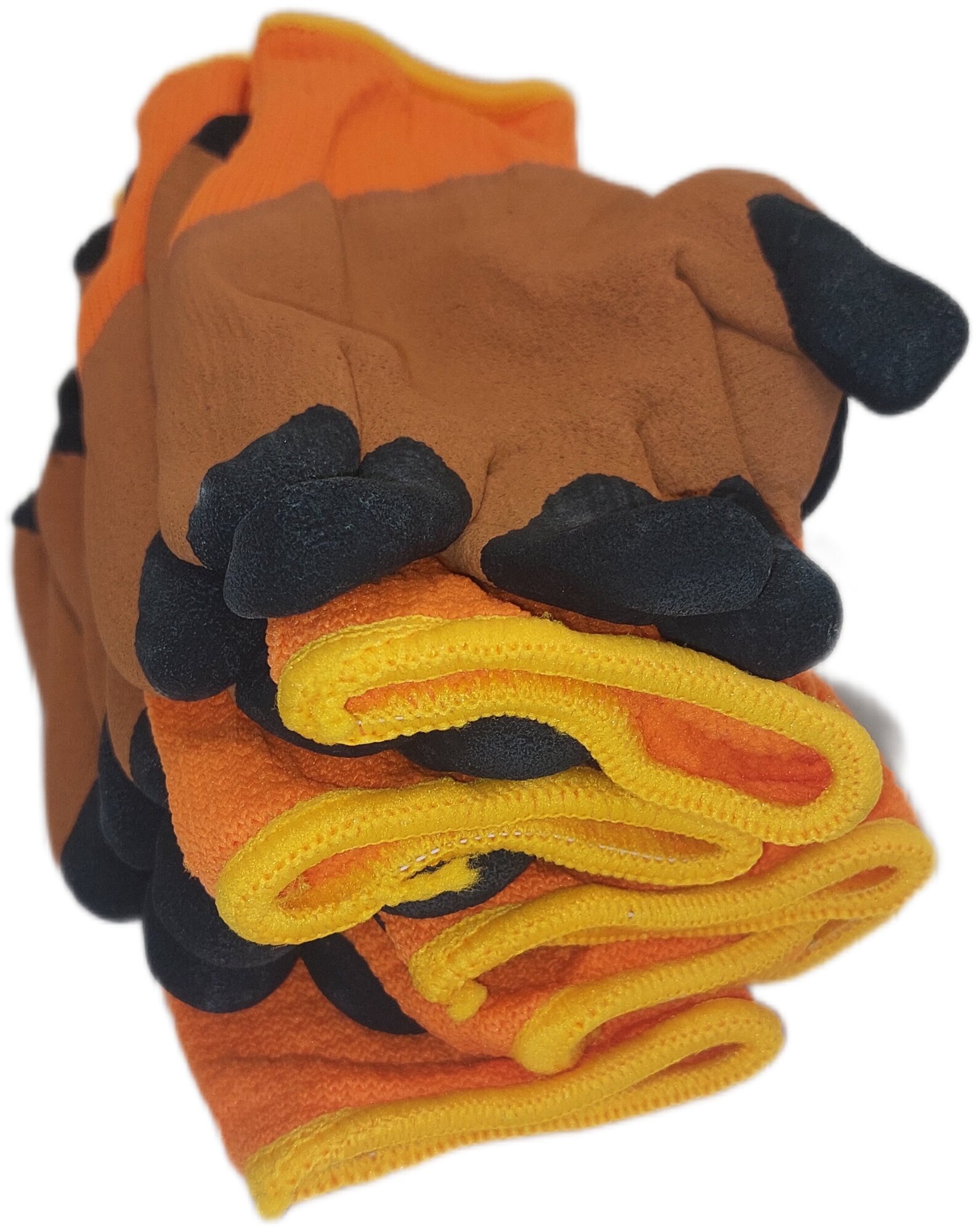 Рабочие перчатки Acssel утепленные 5 пар, вспененное латексное покрытие, двойной облив пальцев - фотография № 4