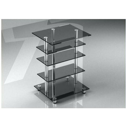 Стеллаж прозрачный стеклянный, торговый открытый узкий напольный для хранения VAIDIRI V00S1-ton 89х47х38
