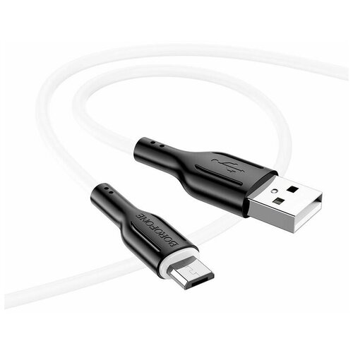 Кабель BOROFONE microUSB 1 метр, быстрая зарядка, зарядный шнур, провод для телефона кабель borofone microusb 1 метр быстрая зарядка зарядный шнур провод для телефона