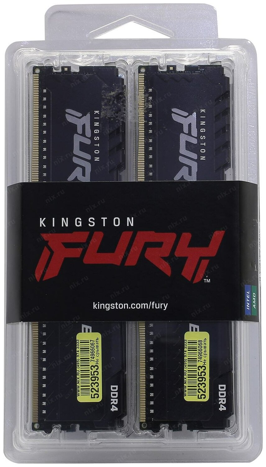 Модуль памяти DIMM DDR4 16Gb 2666Mhz  Kingston FURY Beast (KF426C16BBK4/16)