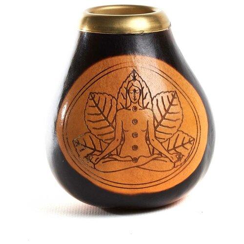 Калабас из тыквы с рисунком Йог