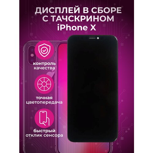 Дисплей для iPhone X (OLED) в сборе с тачскрином (ZeepDeep Premium)